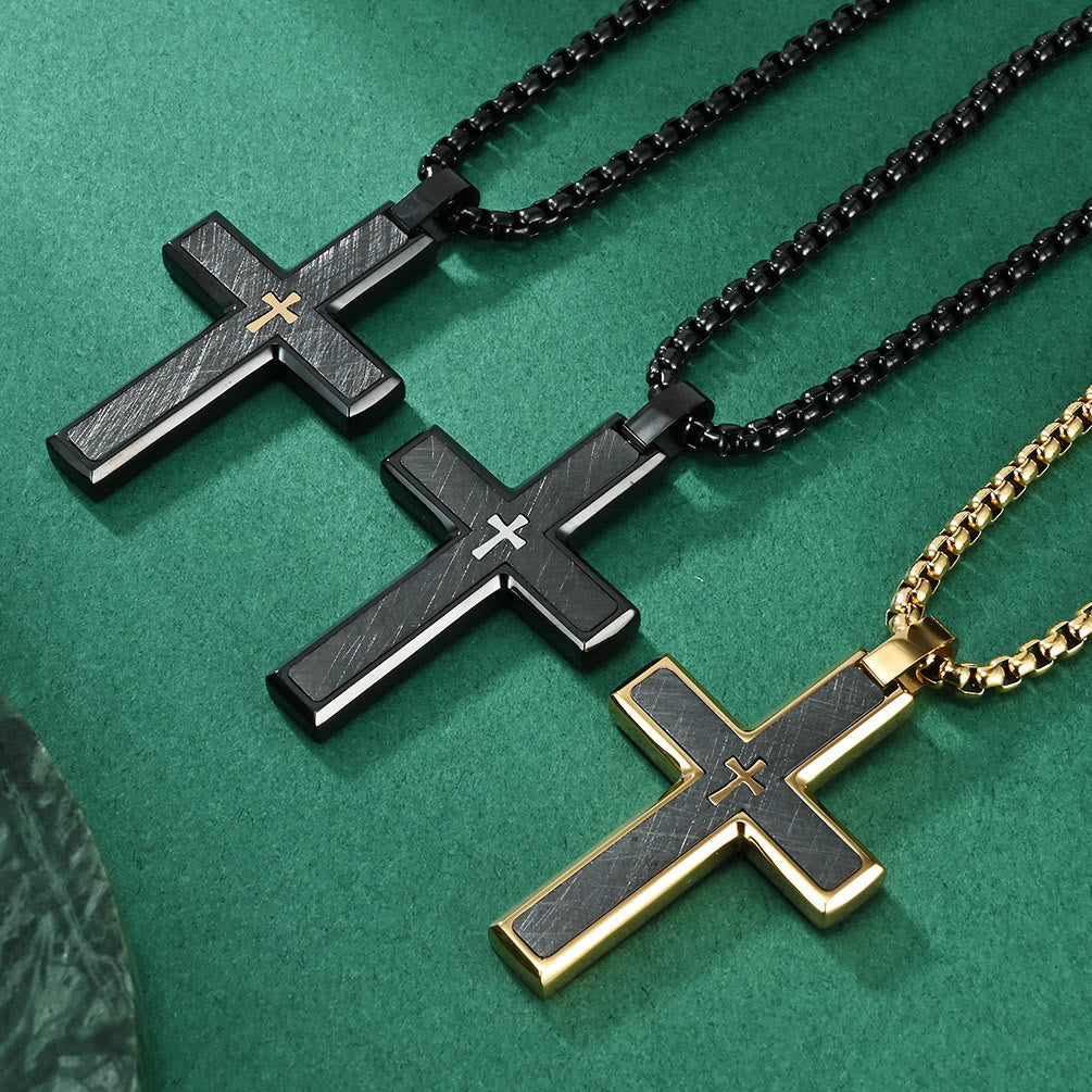 Christianartworkshop Multi - Style Two - Tone Cross Necklace: Blend of Faith and Chic Hues - image 0