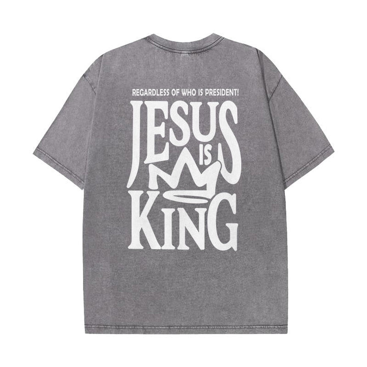Christianartworkshop Heart Illustration Ezekiel Christian Washed T-shirt - Grey - 5XL - image 11