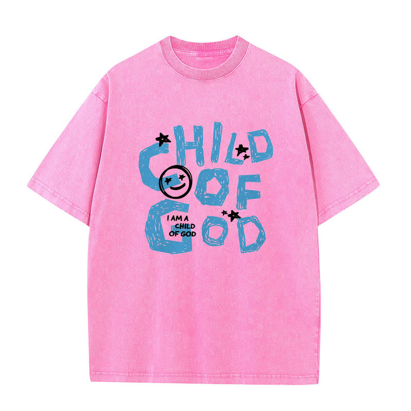 Christianartworkshop Good News Christian Unisex Washed T-Shirt - Pink - 5XL - image 9