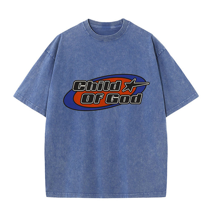 Christianartworkshop Daughter Of The King Christian Unisex Washed T-Shirt - Blue - 5XL - image 2