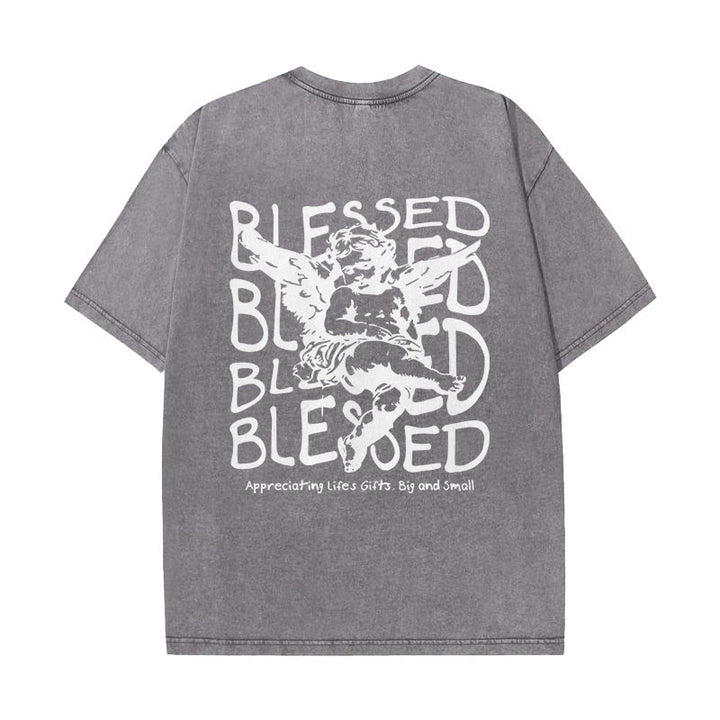 Christianartworkshop "MAMA" Flower Washed T-Shirt - Grey - 5XL - image 3