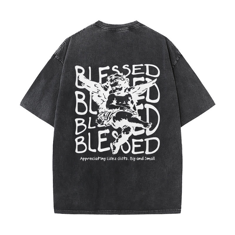 Christianartworkshop "MAMA" Flower Washed T-Shirt - Black - 5XL - image 2