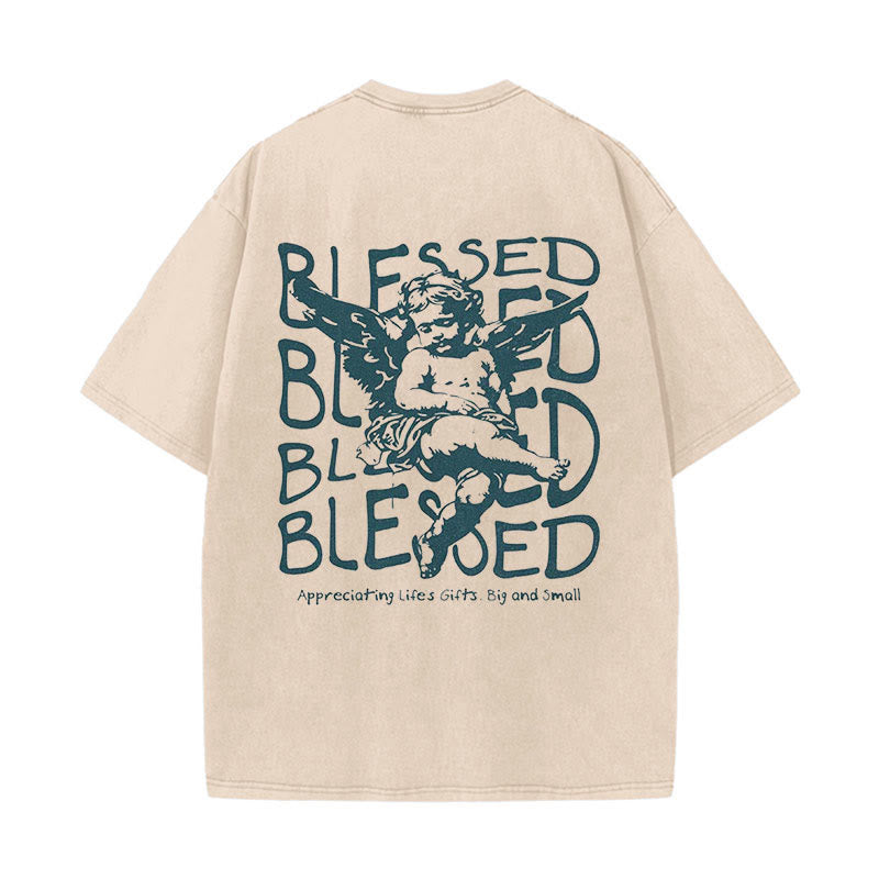 Christianartworkshop "MAMA" Flower Washed T-Shirt - Beige - 5XL - image 0