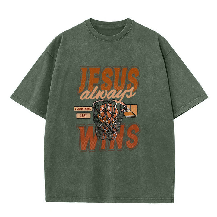 Christianartworkshop YOLO Christian Washed T-Shirt - Army Green - 4XL - image 4