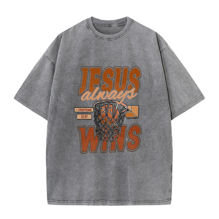 Christianartworkshop YOLO Christian Washed T-Shirt - Gray - 4XL - image 2