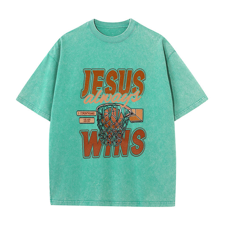 Christianartworkshop YOLO Christian Washed T-Shirt - Grass Green - 4XL - image 7