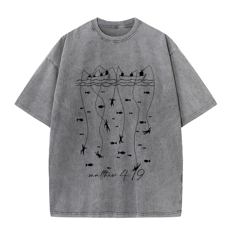 Christianartworkshop Good News Christian Washed T-Shirt - Grey - 4XL - image 2