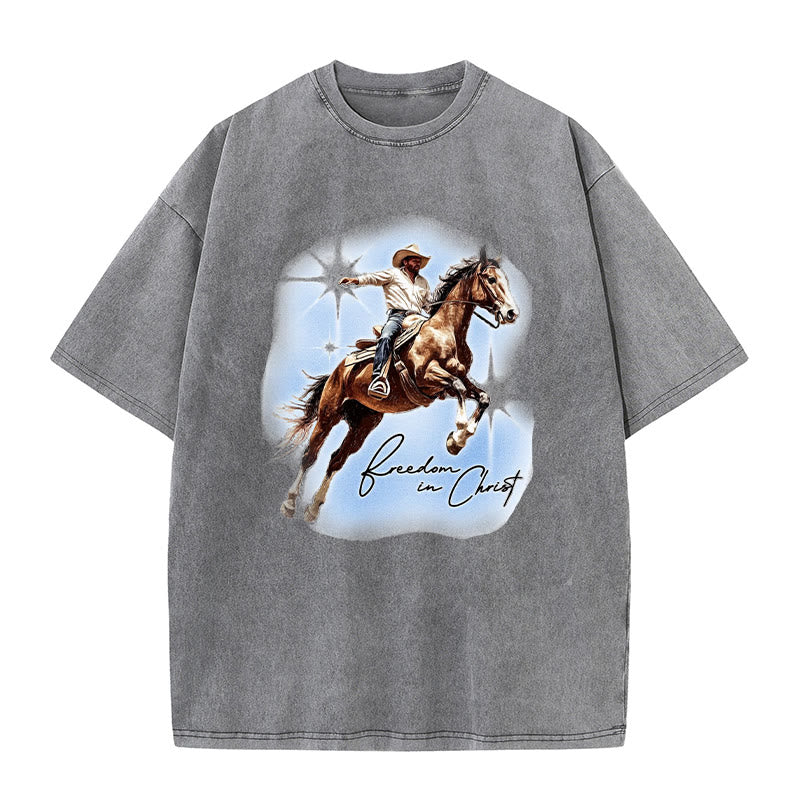 Christianartworkshop  YHWH Floral Design Washed T-Shirt - Grey - 4XL - image 2