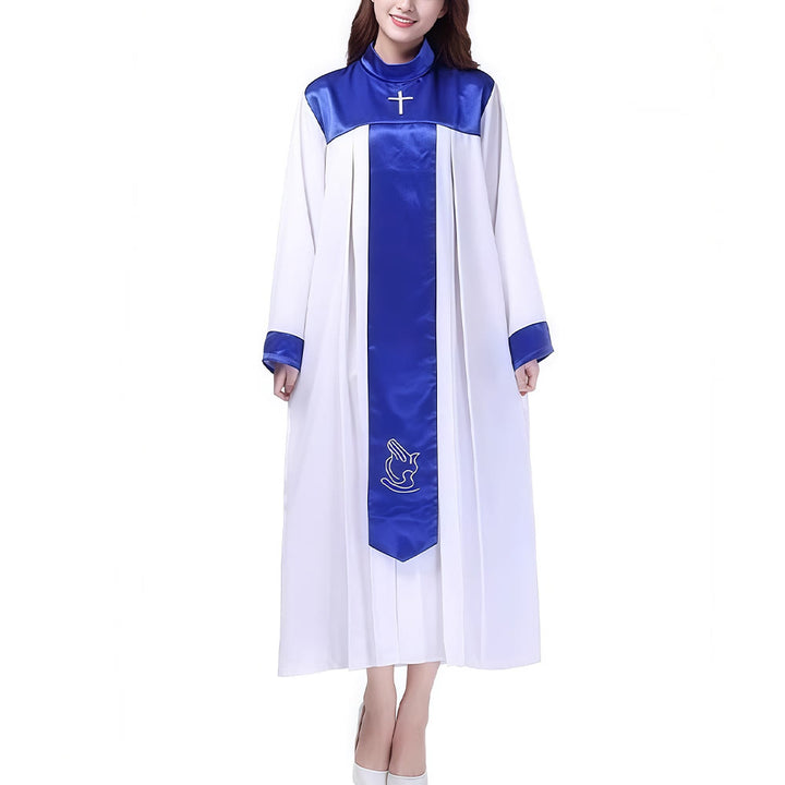 Christianartworkshop Multi - Color Elegant Satin - Trimmed Clergy Robes with Holy Symbols - image 6