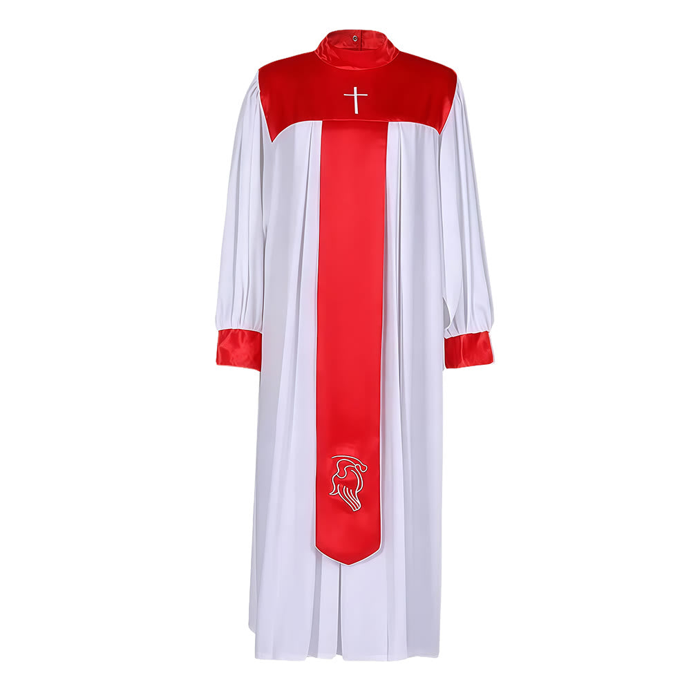 Christianartworkshop Multi - Color Elegant Satin - Trimmed Clergy Robes with Holy Symbols - image 2