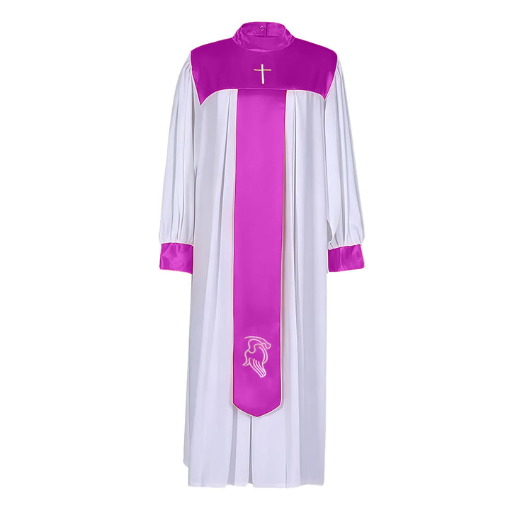Christianartworkshop Multi - Color Elegant Satin - Trimmed Clergy Robes with Holy Symbols - image 9