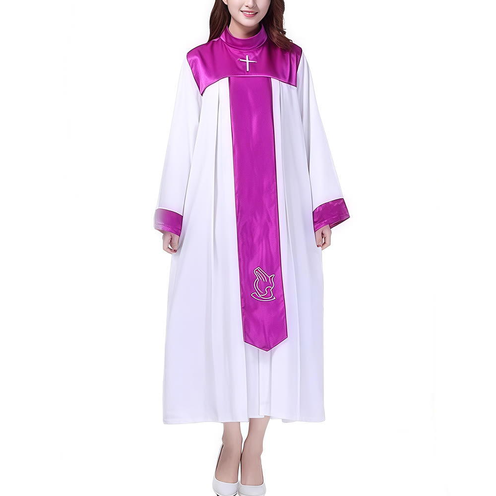 Christianartworkshop Multi - Color Elegant Satin - Trimmed Clergy Robes with Holy Symbols - image 8