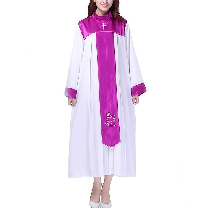 Christianartworkshop Multi - Color Elegant Satin - Trimmed Clergy Robes with Holy Symbols - image 8