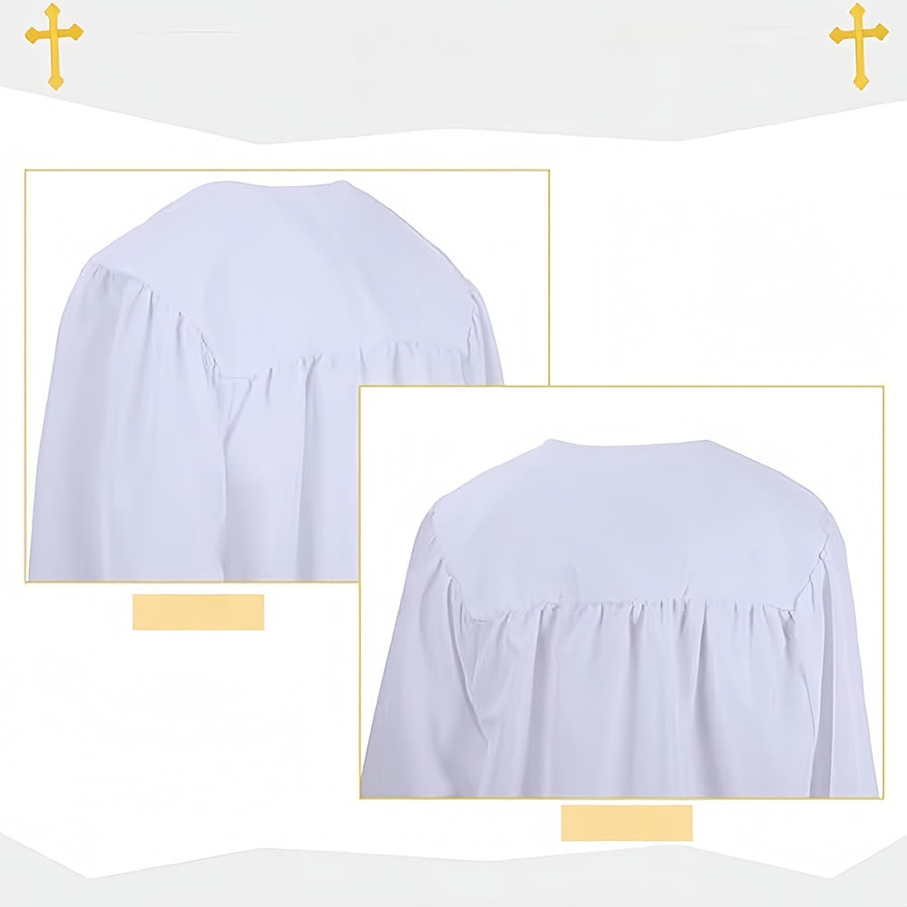 Christianartworkshop Elegant Black & White Clergy Robes: Golden Cross Detail - image 4