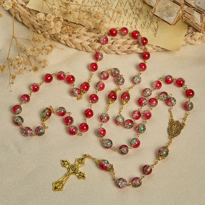 Christianartworkshop Thanksgiving Gift: Red Bead Rosary | With red beads of fervor, we honor God's grace - image 8