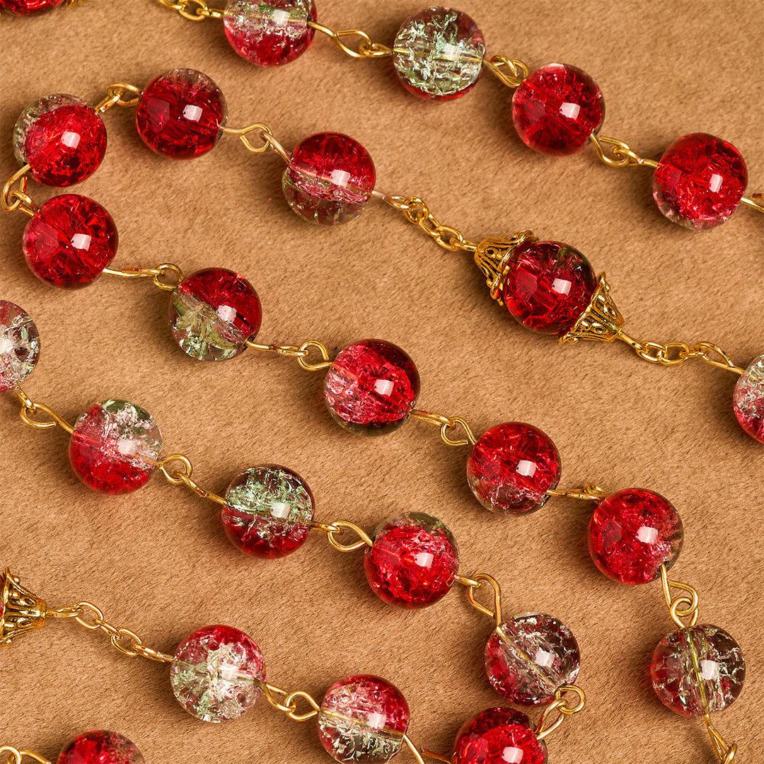 Christianartworkshop Thanksgiving Gift: Red Bead Rosary | With red beads of fervor, we honor God's grace - image 9