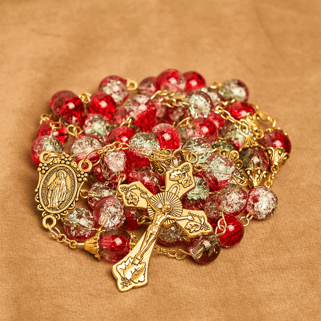 Christianartworkshop Thanksgiving Gift: Red Bead Rosary | With red beads of fervor, we honor God's grace - image 11