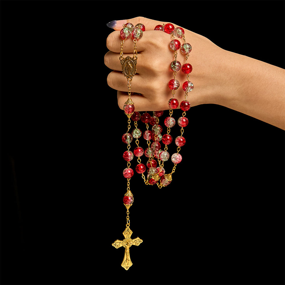 Christianartworkshop Thanksgiving Gift: Red Bead Rosary | With red beads of fervor, we honor God's grace - image 1