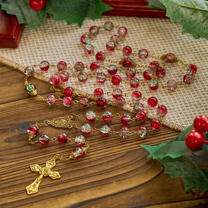 Christianartworkshop Thanksgiving Gift: Red Bead Rosary | With red beads of fervor, we honor God's grace - image 2