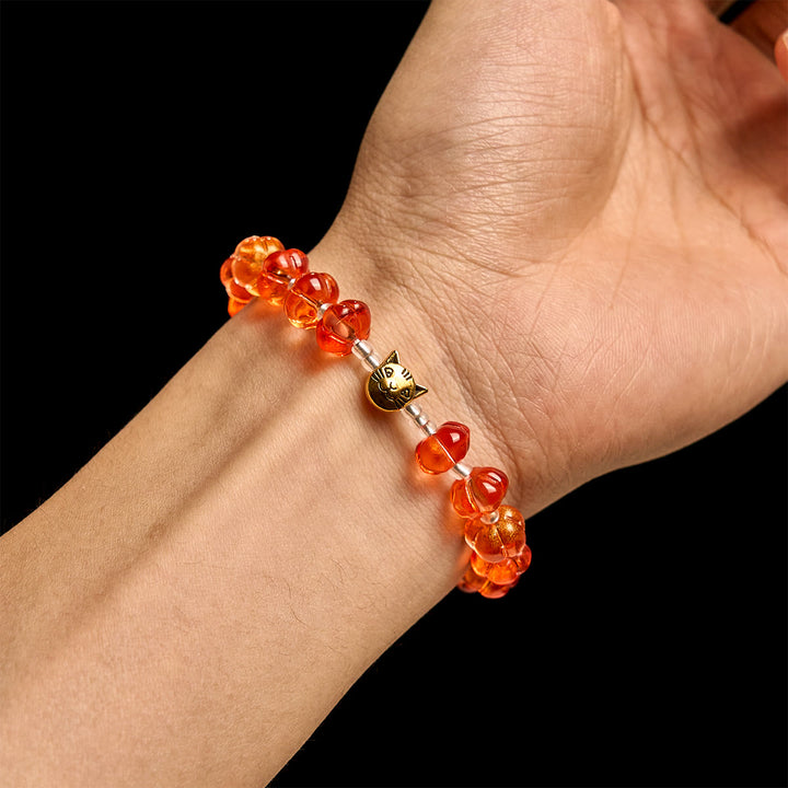 Christianartworkshop Sacred Pumpkin Beads Autumn Prayer Bracelet: Harvest Grace and Joy - image 1