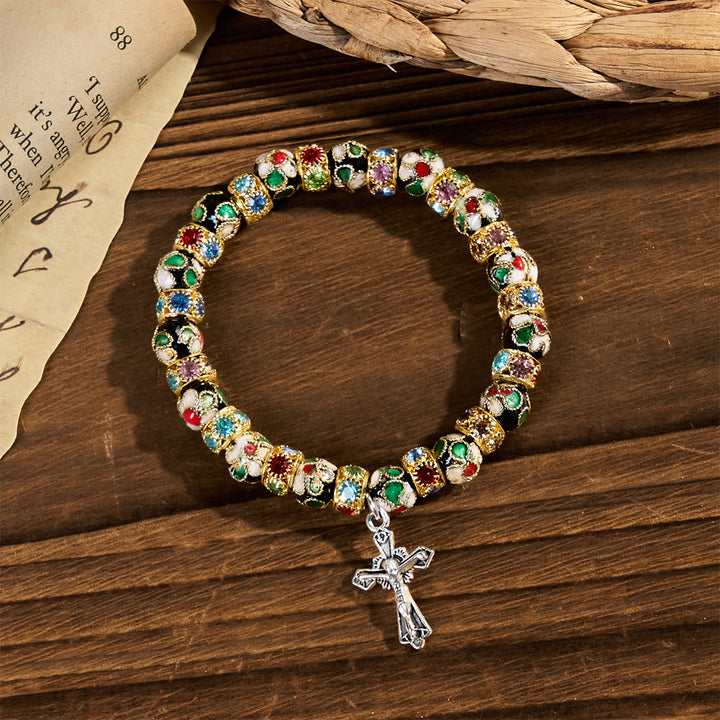 Christianartworkshop Handcrafted Cloisonné Beads Timeless Faith Bracelet: A Testament of Christ's Presence - image 5