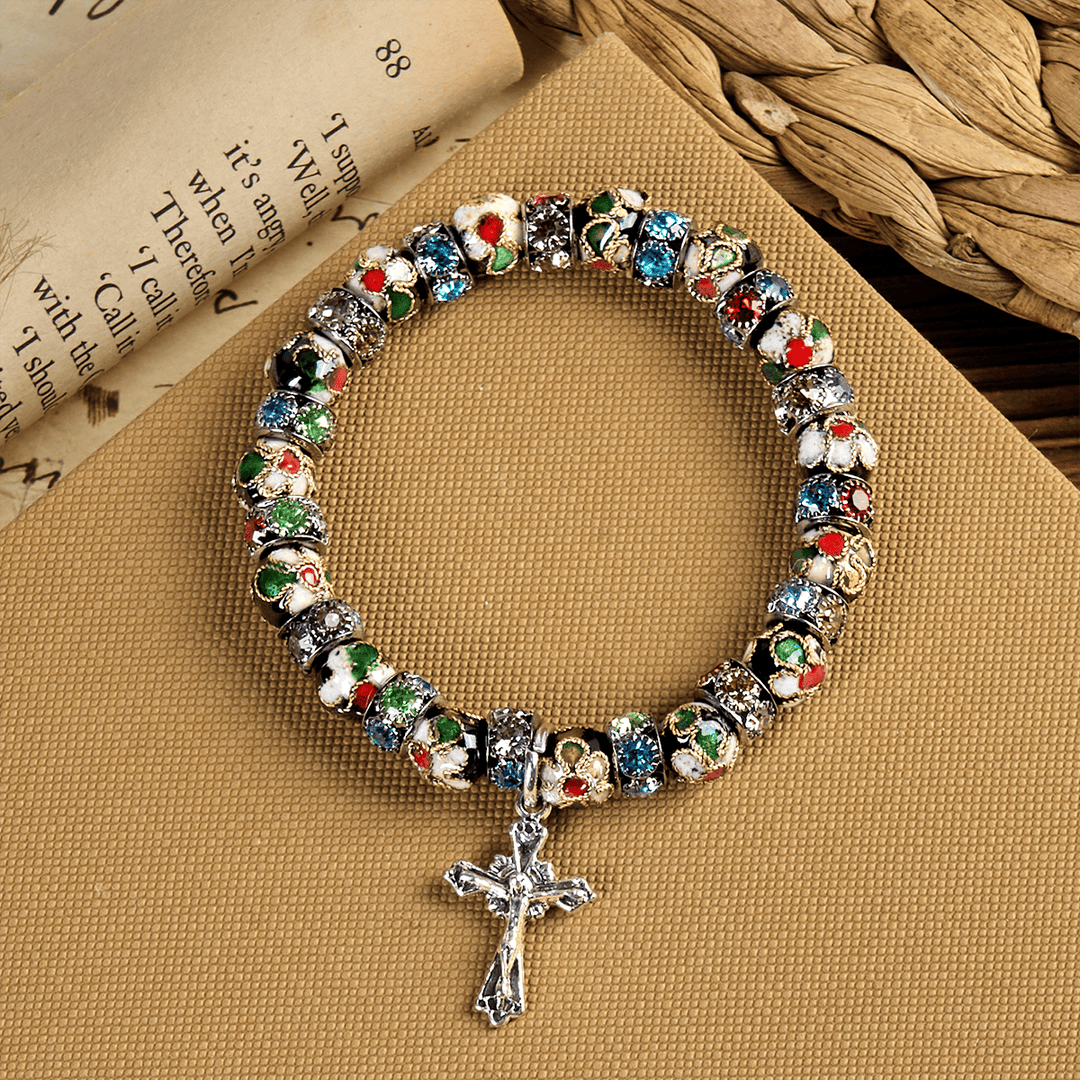 Christianartworkshop Handcrafted Cloisonné Beads Timeless Faith Bracelet: A Testament of Christ's Presence - image 7