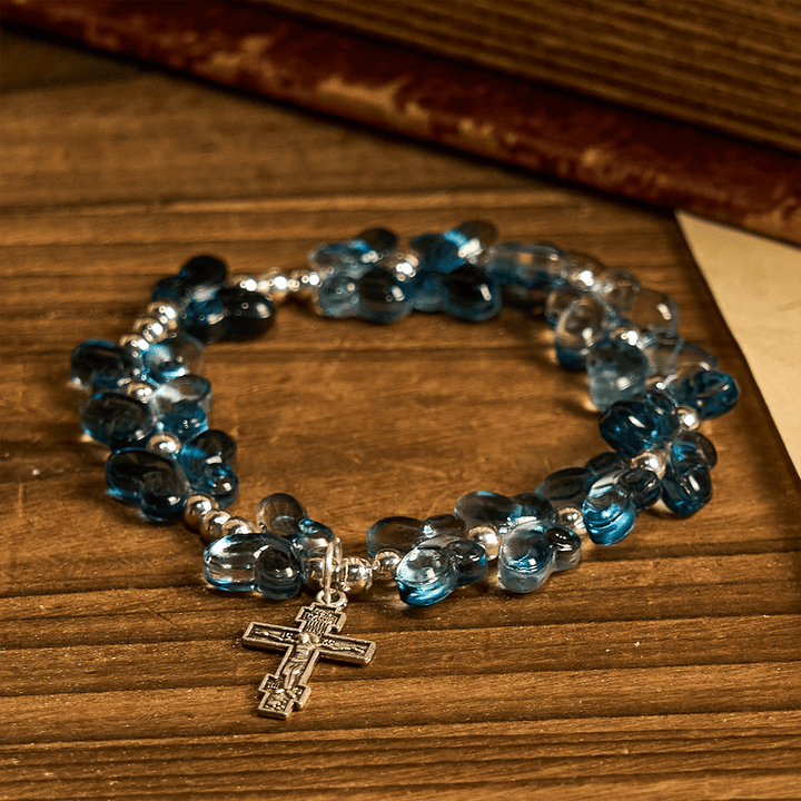 Christianartworkshop Wings of Devotion Shimmering Blue Butterfly Prayer Bracelet, Animal Rosary - Butterfly Bracelet - image 12