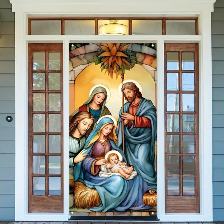 Christianartworkshop Vibrant Sacred Holy Family Door Curtain with Nativity Scene: Share Holiday Faith - image 4