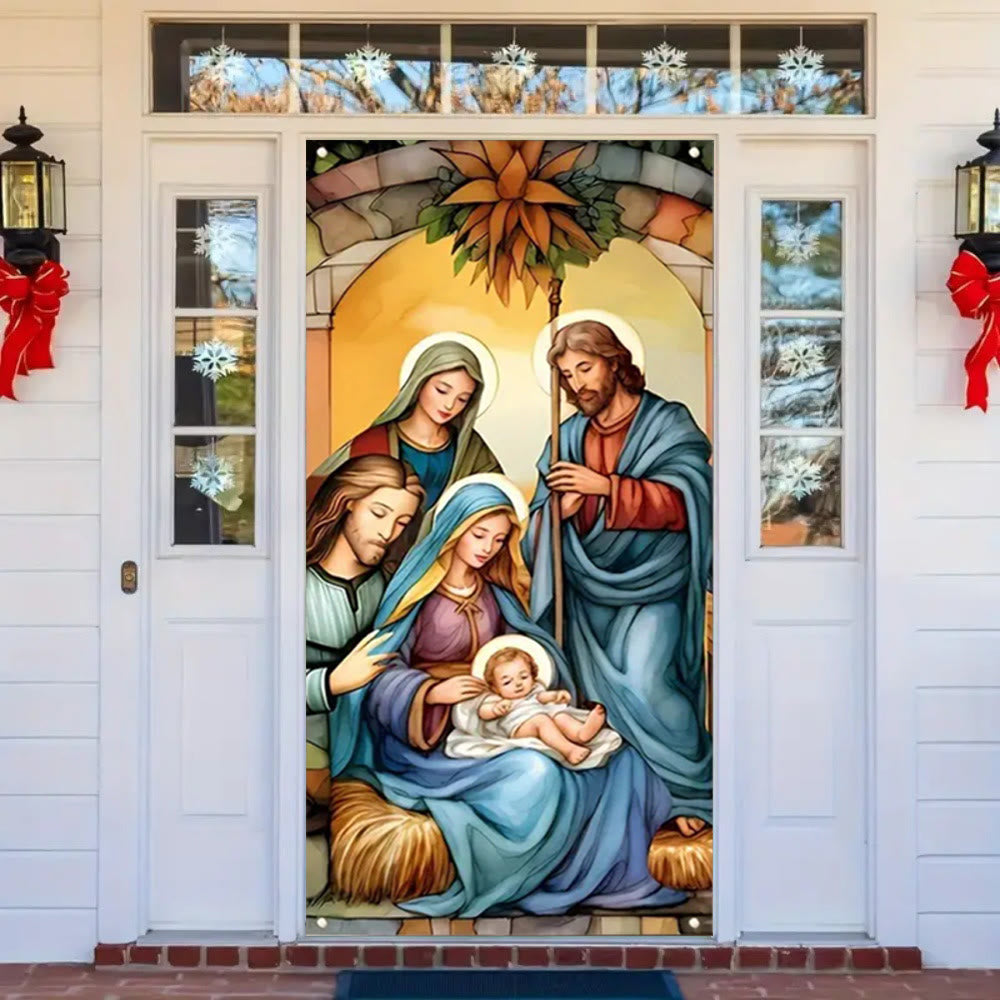 Christianartworkshop Vibrant Sacred Holy Family Door Curtain with Nativity Scene: Share Holiday Faith - image 5
