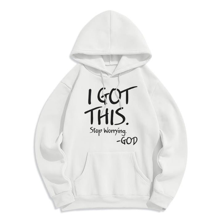 Christianartworkshop I GOT THIS - GOD Inspirational Faith Fleece Lined Polyester Hoodie - White - 2XL - image 2
