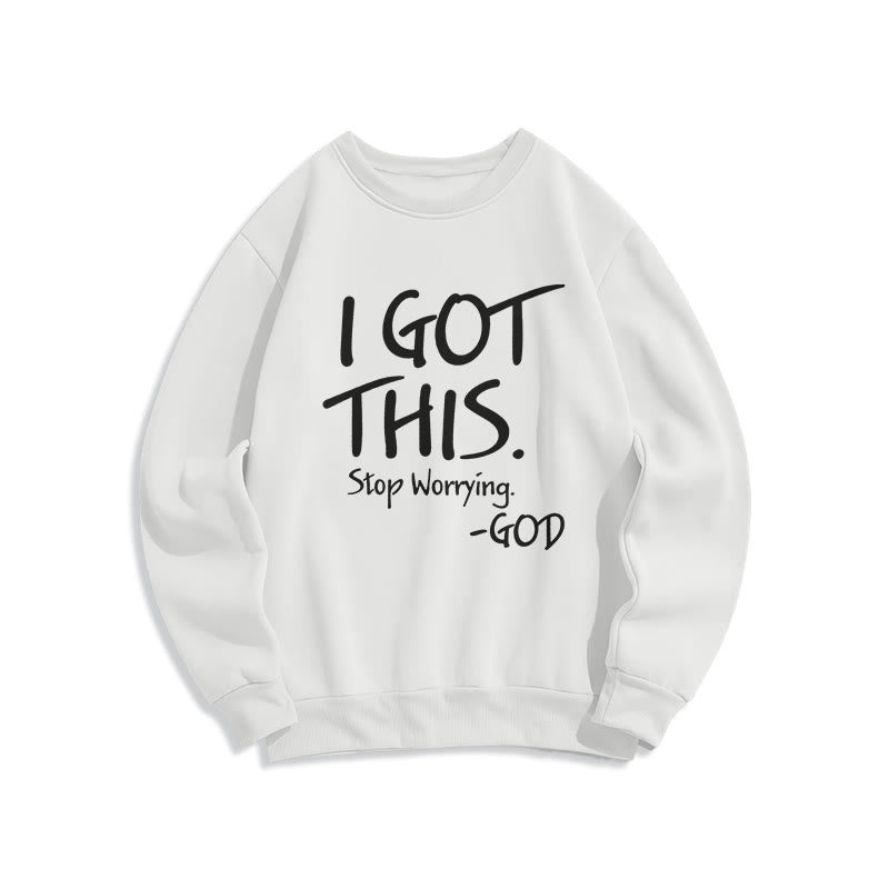 Christianartworkshop I GOT THIS - GOD Inspirational Faith Fleece Lined Polyester Sweatshirt - White - 2XL - image 6