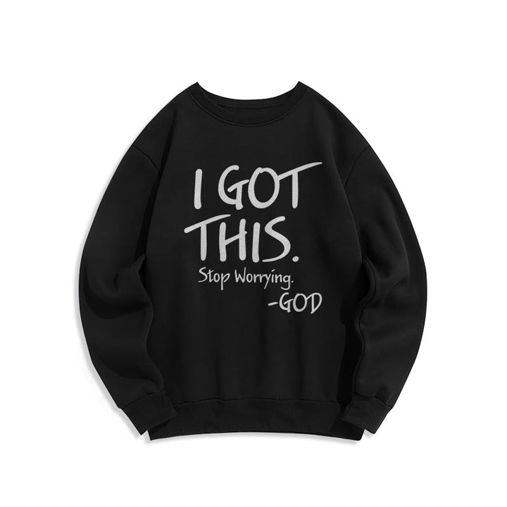 Christianartworkshop I GOT THIS - GOD Inspirational Faith Fleece Lined Polyester Sweatshirt - Black - 2XL - image 5