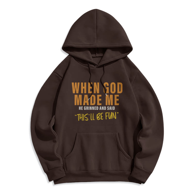 Christianartworkshop Fun - Filled God's Creation of Me Faith Story Fleece Lined Polyester Hoodie - Brown - 2XL - image 0