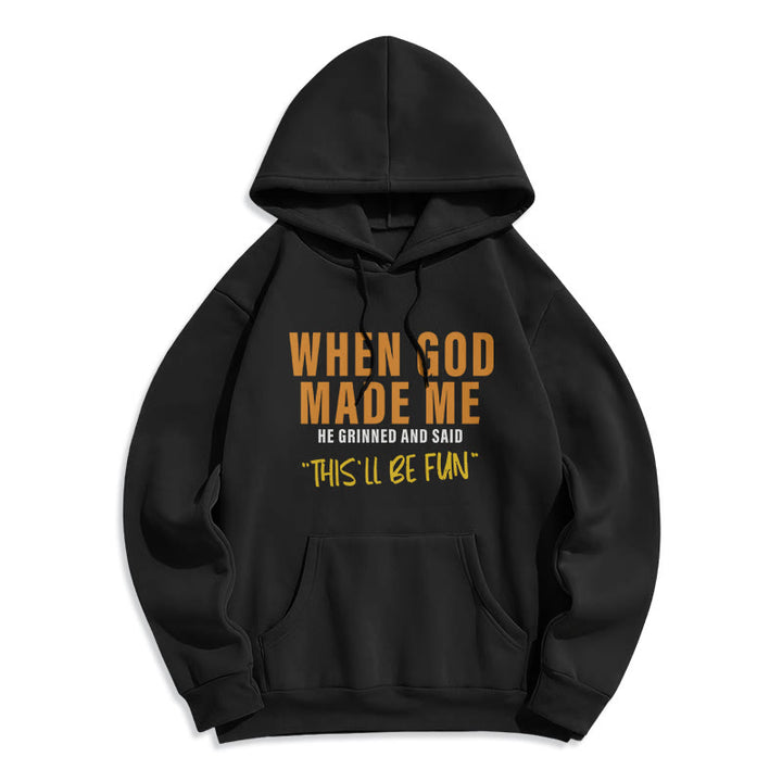 Christianartworkshop Fun - Filled God's Creation of Me Faith Story Fleece Lined Polyester Hoodie - Black - 2XL - image 3