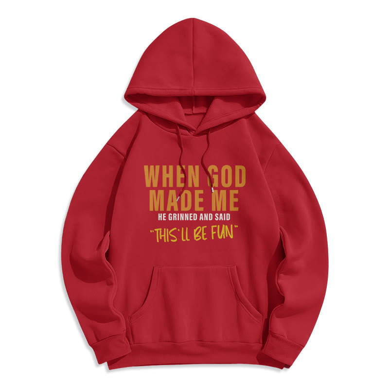 Christianartworkshop Fun - Filled God's Creation of Me Faith Story Fleece Lined Polyester Hoodie - Red - 2XL - image 5