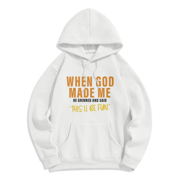 Christianartworkshop Fun - Filled God's Creation of Me Faith Story Fleece Lined Polyester Hoodie - White - 2XL - image 2