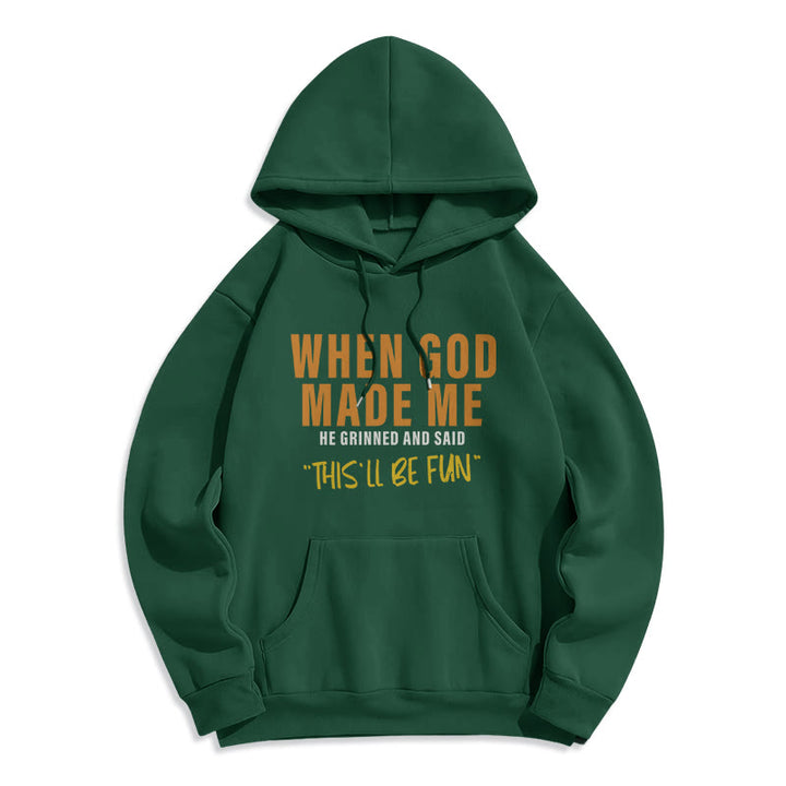 Christianartworkshop Fun - Filled God's Creation of Me Faith Story Fleece Lined Polyester Hoodie - Green - 2XL - image 8