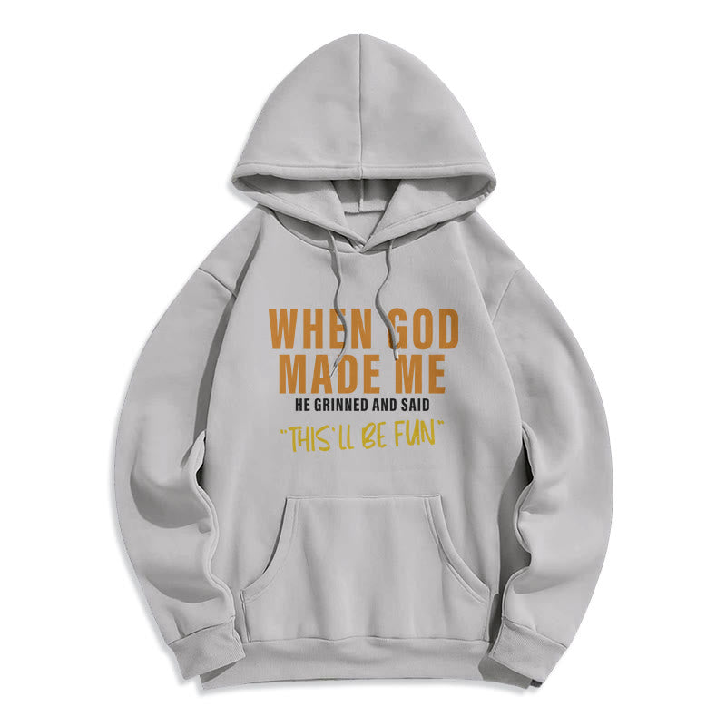 Christianartworkshop Fun - Filled God's Creation of Me Faith Story Fleece Lined Polyester Hoodie - Grey - 2XL - image 2