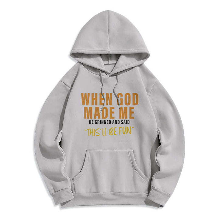 Christianartworkshop Fun - Filled God's Creation of Me Faith Story Fleece Lined Polyester Hoodie - Grey - 2XL - image 2