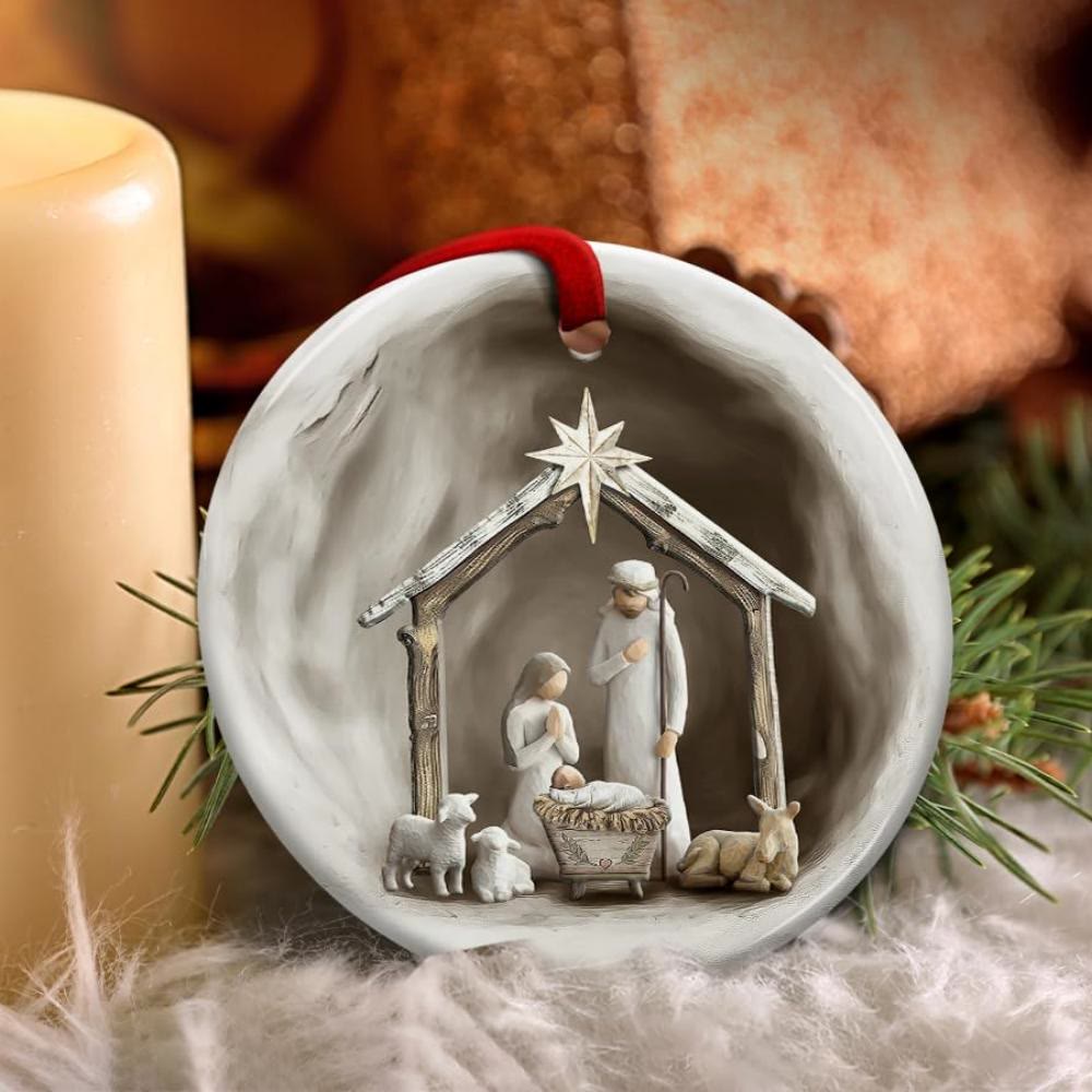 Christianartworkshop Detailed Bethlehem Star Nativity Hanging Ornaments - Acrylic - image 0