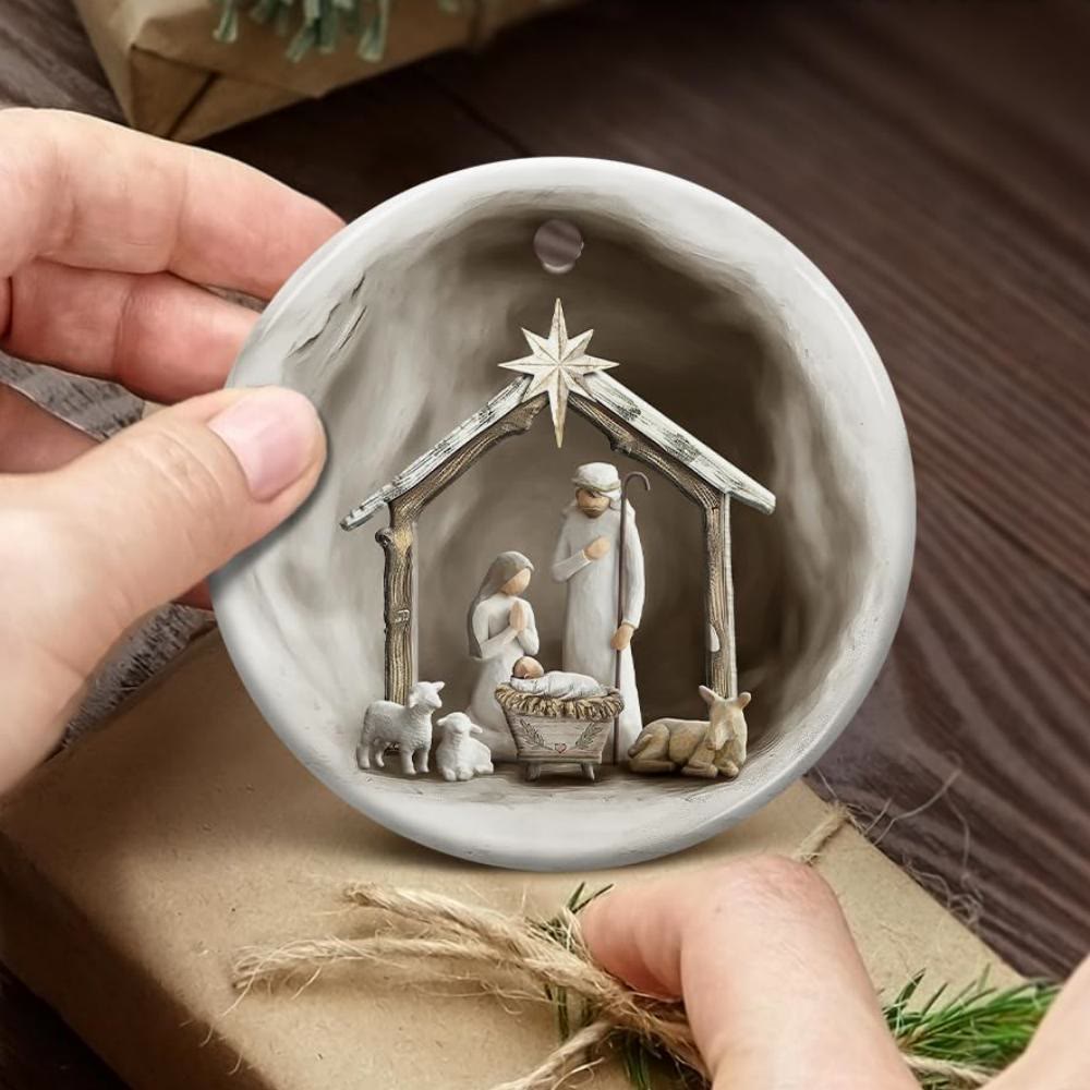 Christianartworkshop Detailed Bethlehem Star Nativity Hanging Ornaments - Ceramics - image 1