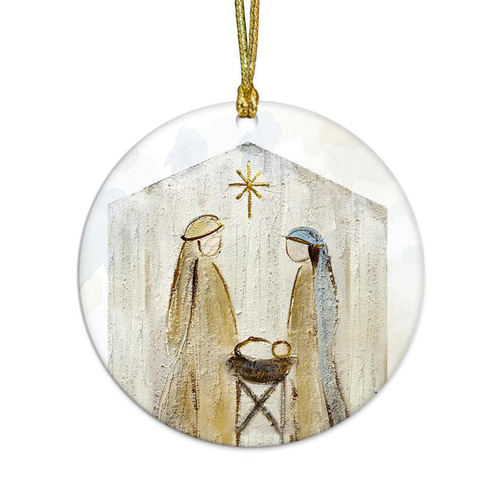 Christianartworkshop Subtle Tones Minimalist Nativity Christmas Hanging Ornaments - image 3