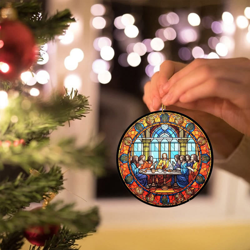 Christianartworkshop Stained Glass Style The Last Supper Hanging Ornaments - Style 5 - Ceramics - image 4
