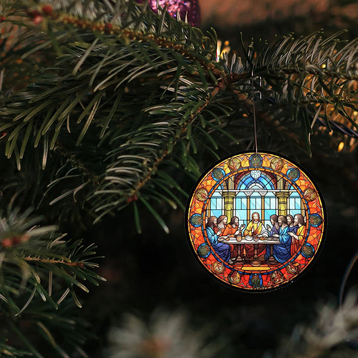Christianartworkshop Stained Glass Style The Last Supper Hanging Ornaments - image 13