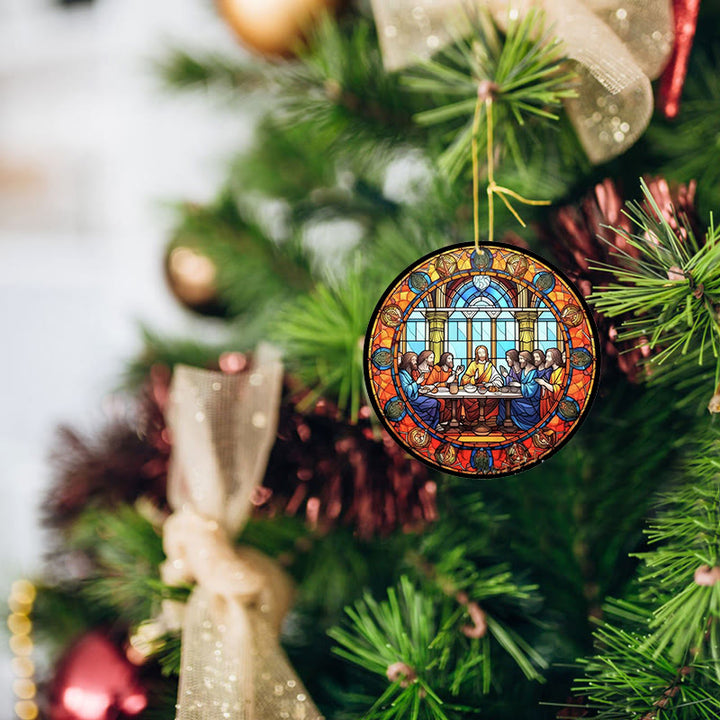 Christianartworkshop Stained Glass Style The Last Supper Hanging Ornaments - image 14