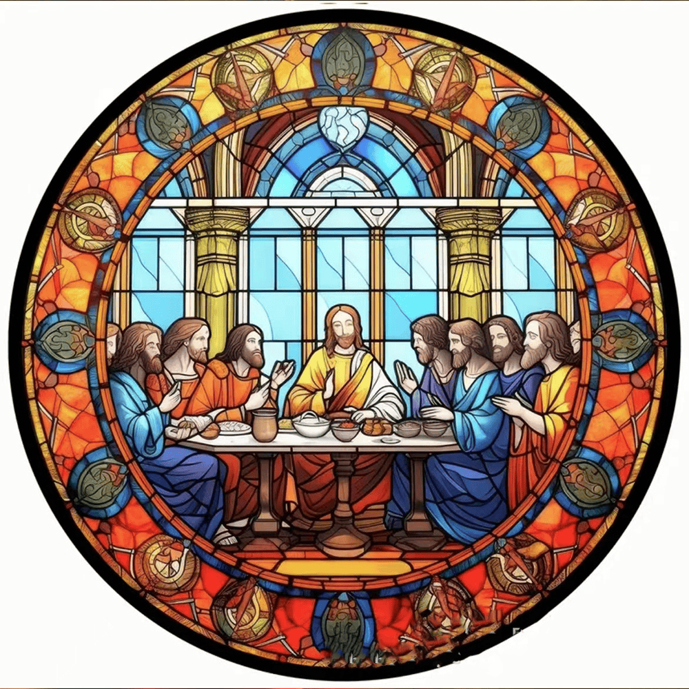 Christianartworkshop Stained Glass Style The Last Supper Hanging Ornaments - image 19