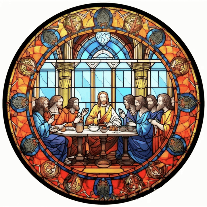 Christianartworkshop Stained Glass Style The Last Supper Hanging Ornaments - image 19