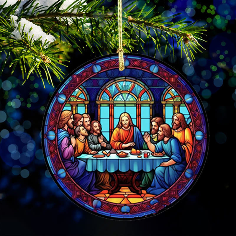 Christianartworkshop Stained Glass Style The Last Supper Hanging Ornaments - image 5