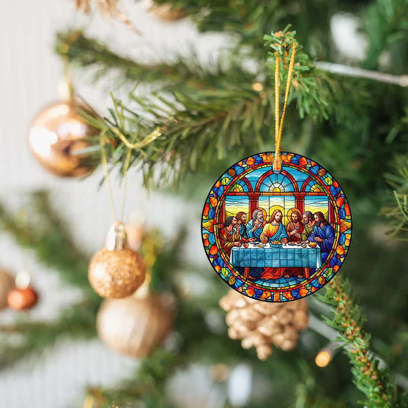 Christianartworkshop Stained Glass Style The Last Supper Hanging Ornaments - image 8