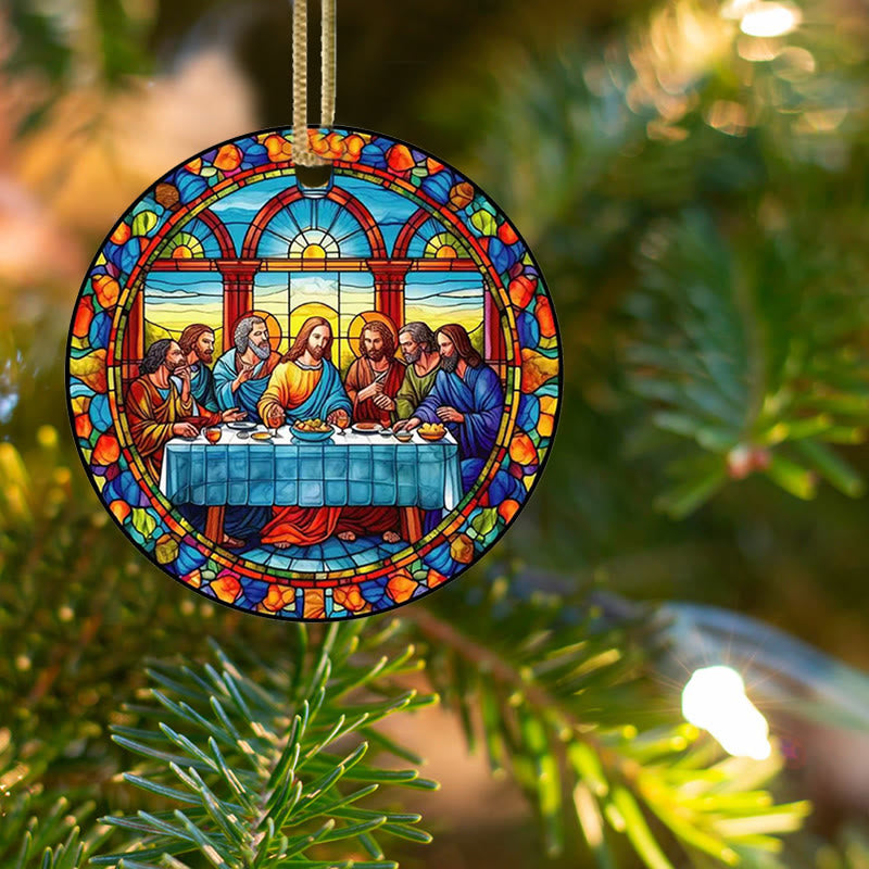 Christianartworkshop Stained Glass Style The Last Supper Hanging Ornaments - image 7